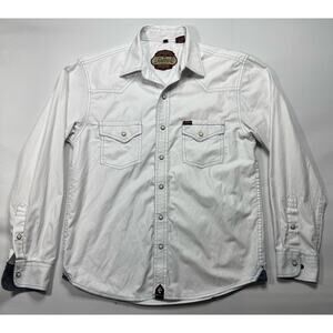 Rafter C Red Dirt Collection Men's Long Sleeve White Pearl Snap Western Shirt  M